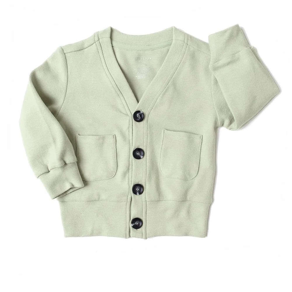 NWT Little Bipsy Green Sweater Cardigan 3/6M
